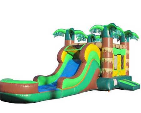 Jungle water slide bounce house