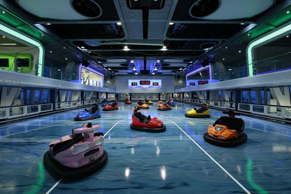 Indoor bumper cars for family entertainment centers